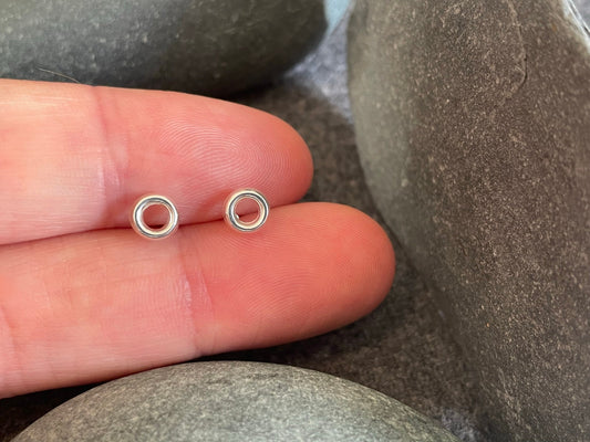 Circle Earrings in 925 Sterling Silver (smooth)