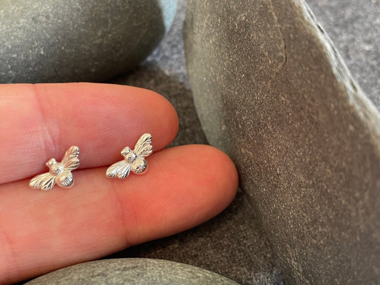 Bee Earrings in 925 Sterling Silver