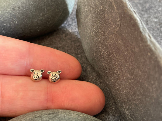 Pig Earrings in 925 Sterling Silver