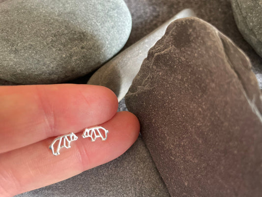 Bear Earrings in 925 Sterling Silver