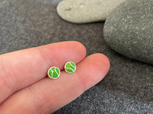 Tennis Ball Earrings in 925 Sterling Silver