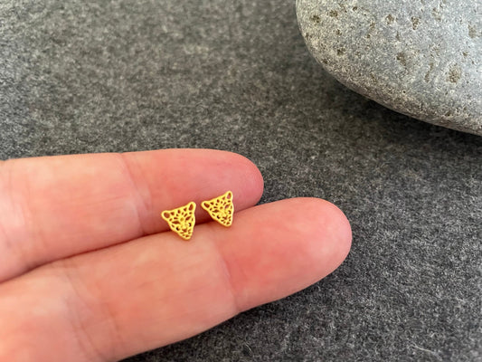 Leopard - 925 Sterling Silver Plain Stud Earrings