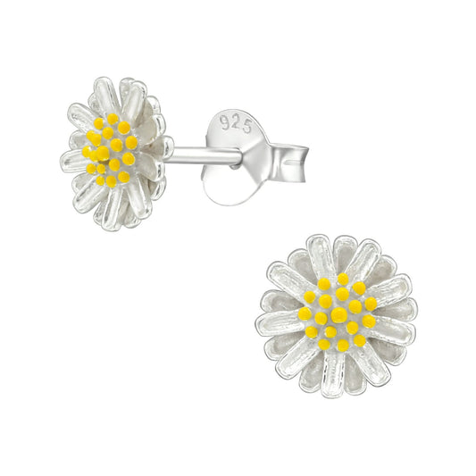 Daisy Flower Earrings in 925 Sterling Silver