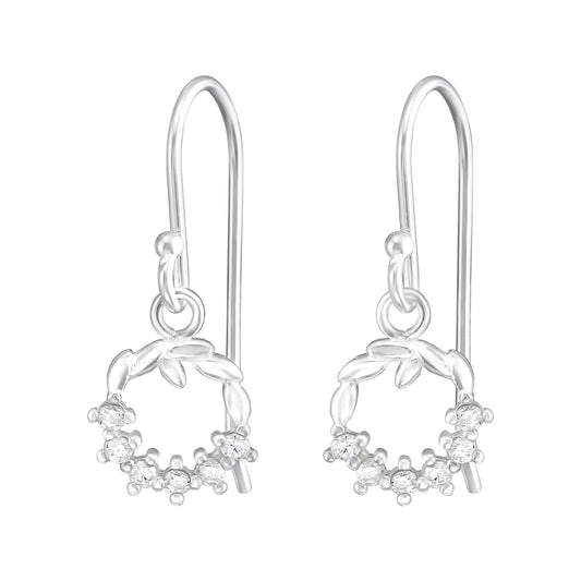 Garland Drop Earrings in 925 Sterling Silver with Cubic Zirconia
