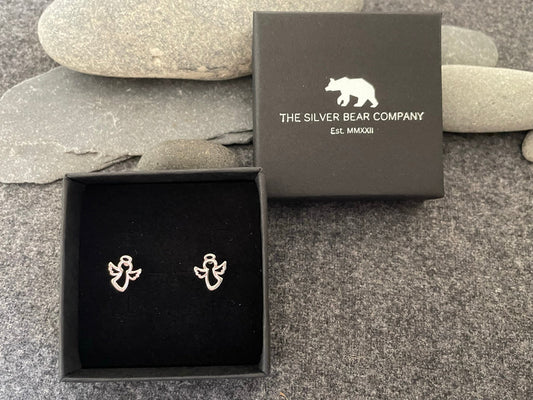 Angel - 925 Sterling Silver Stud Earrings Boxed