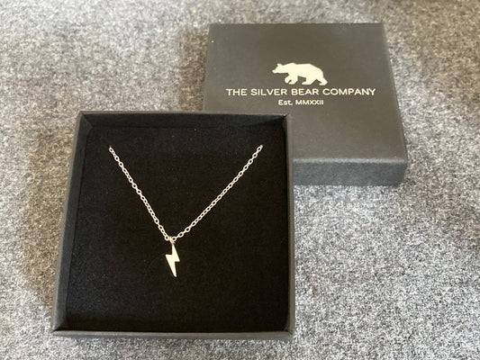 Lightning Bolt Pendant Necklace in 925 Sterling Silver