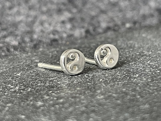 Mini Yin Yang Earrings in 925 Sterling Silver