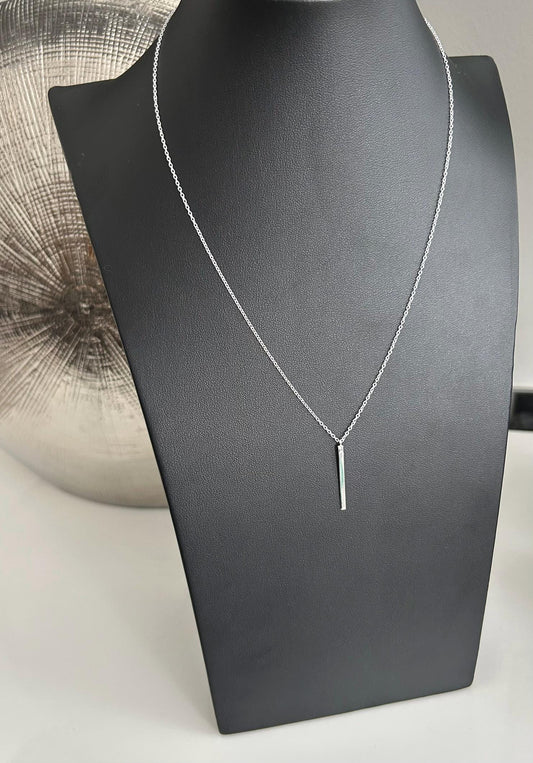 Bar Drop Pendant Necklace in 925 Sterling Silver