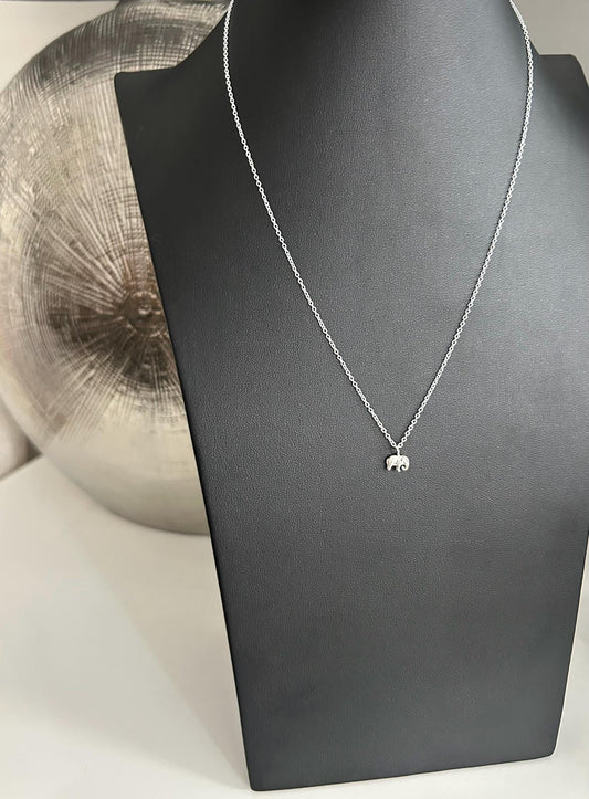 Elephant Pendant Necklace in 925 Sterling Silver