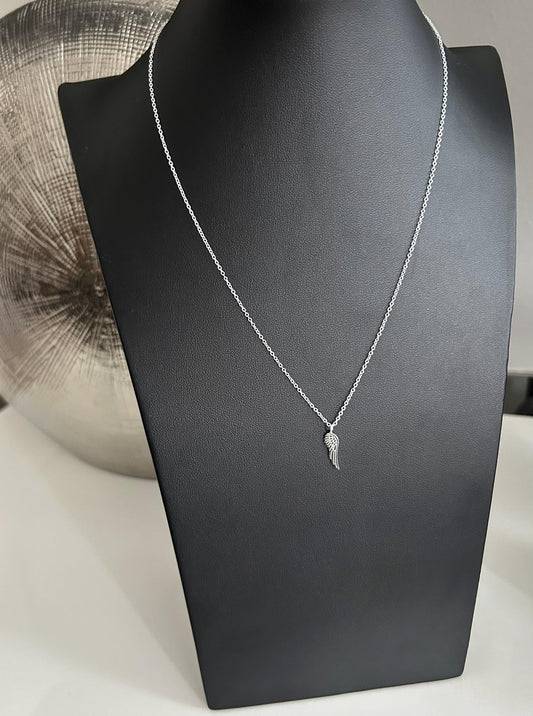 Angel Wing Pendant Necklace in 925 Sterling Silver