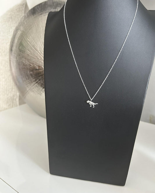 T-Rex Tyrannosaurus Dinosaur - 925 Sterling Silver Plain Necklace Boxed