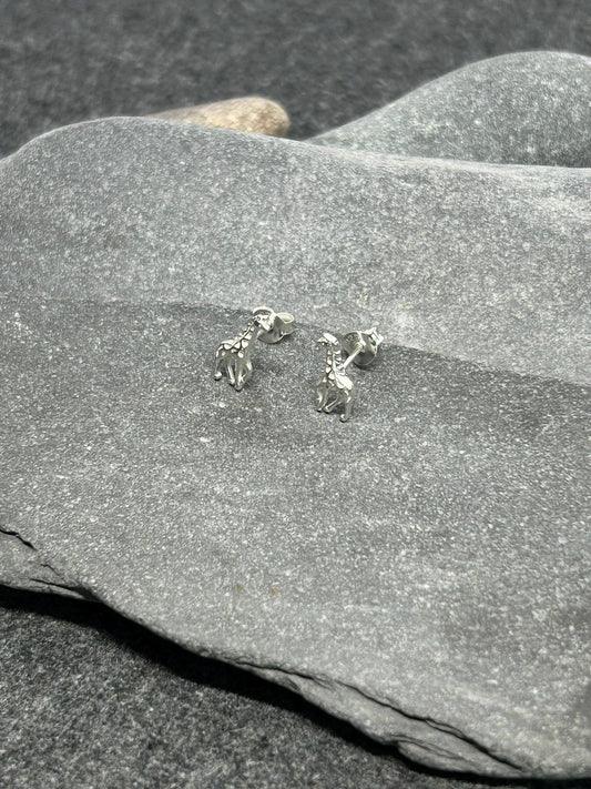 Giraffe - 925 Sterling Silver Stud Earrings