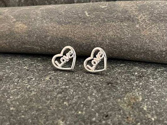 Love Heart Sweet - 925 Sterling Silver Plain Stud Earrings