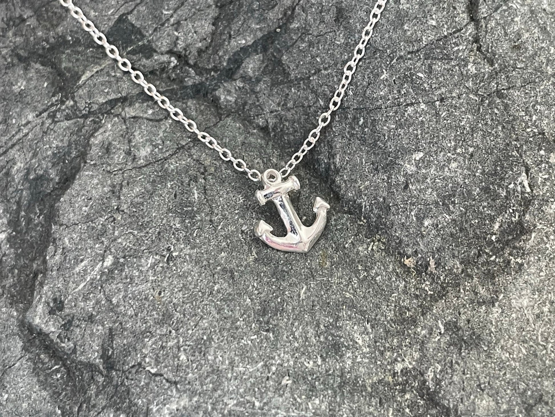 Anchor - 925 Sterling Silver Pendant and Necklace - Boxed