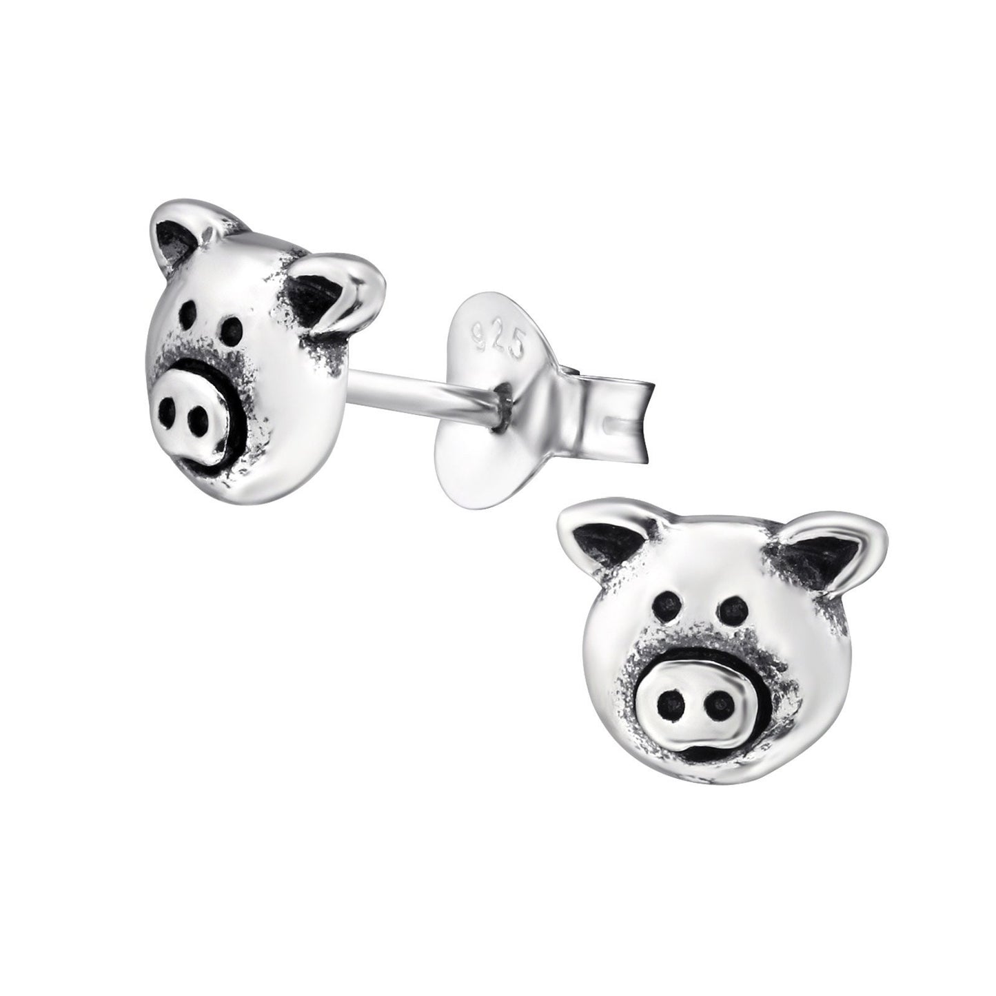 Pig Earrings in 925 Sterling Silver