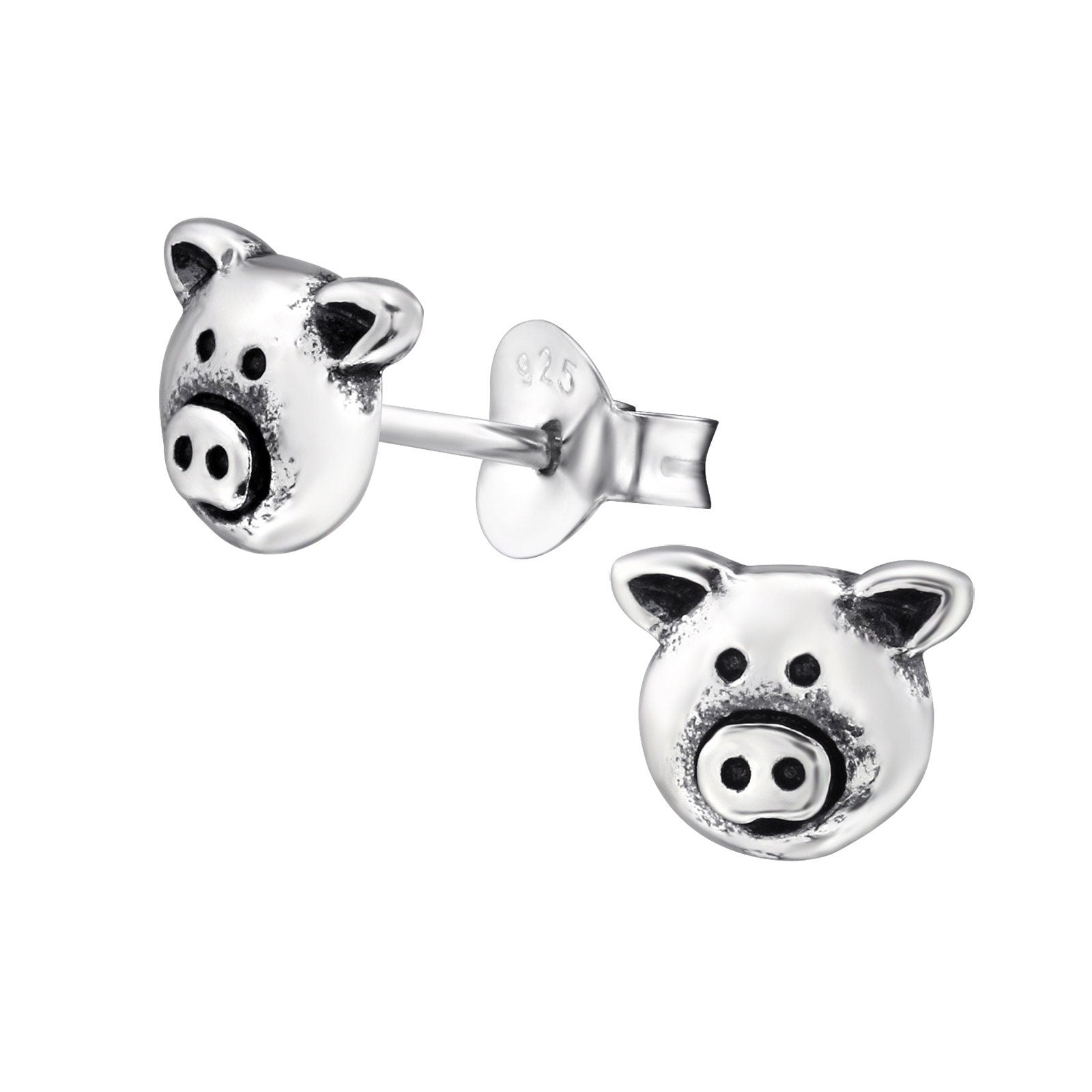 Pig Earrings in 925 Sterling Silver