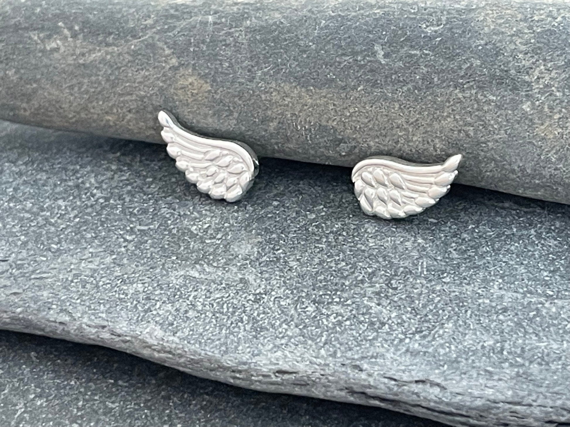 Angel Wings - 925 Sterling Silver Stud Earrings Boxed