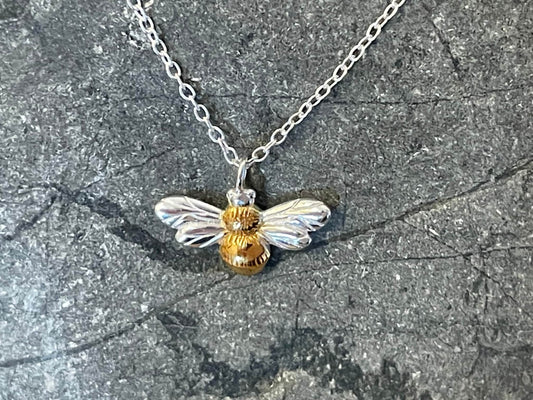 Bee - 925 Sterling Silver Pendant and Necklaces (Gold & Silver) Boxed
