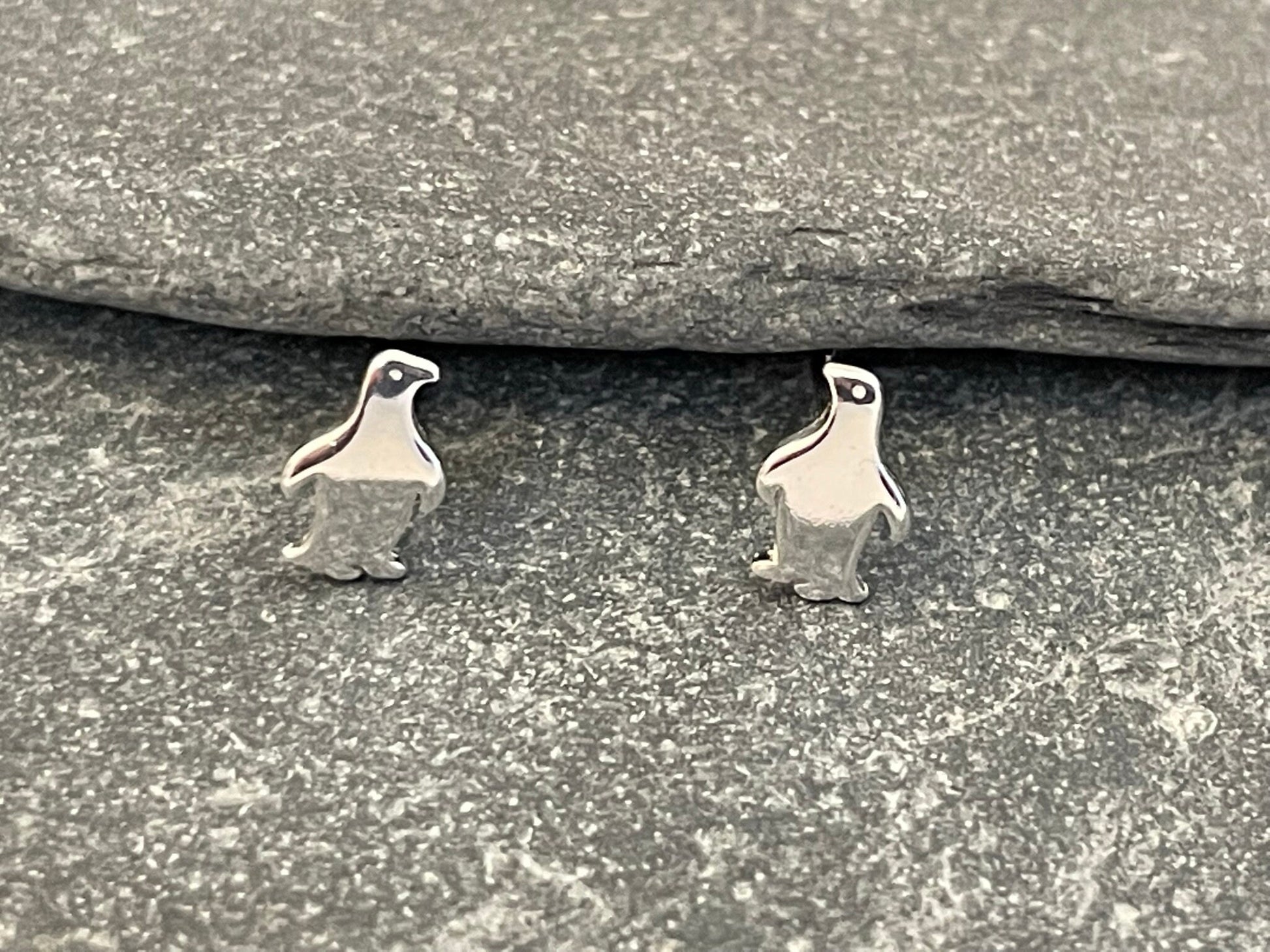 Penguin - 925 Sterling Silver Stud Earrings