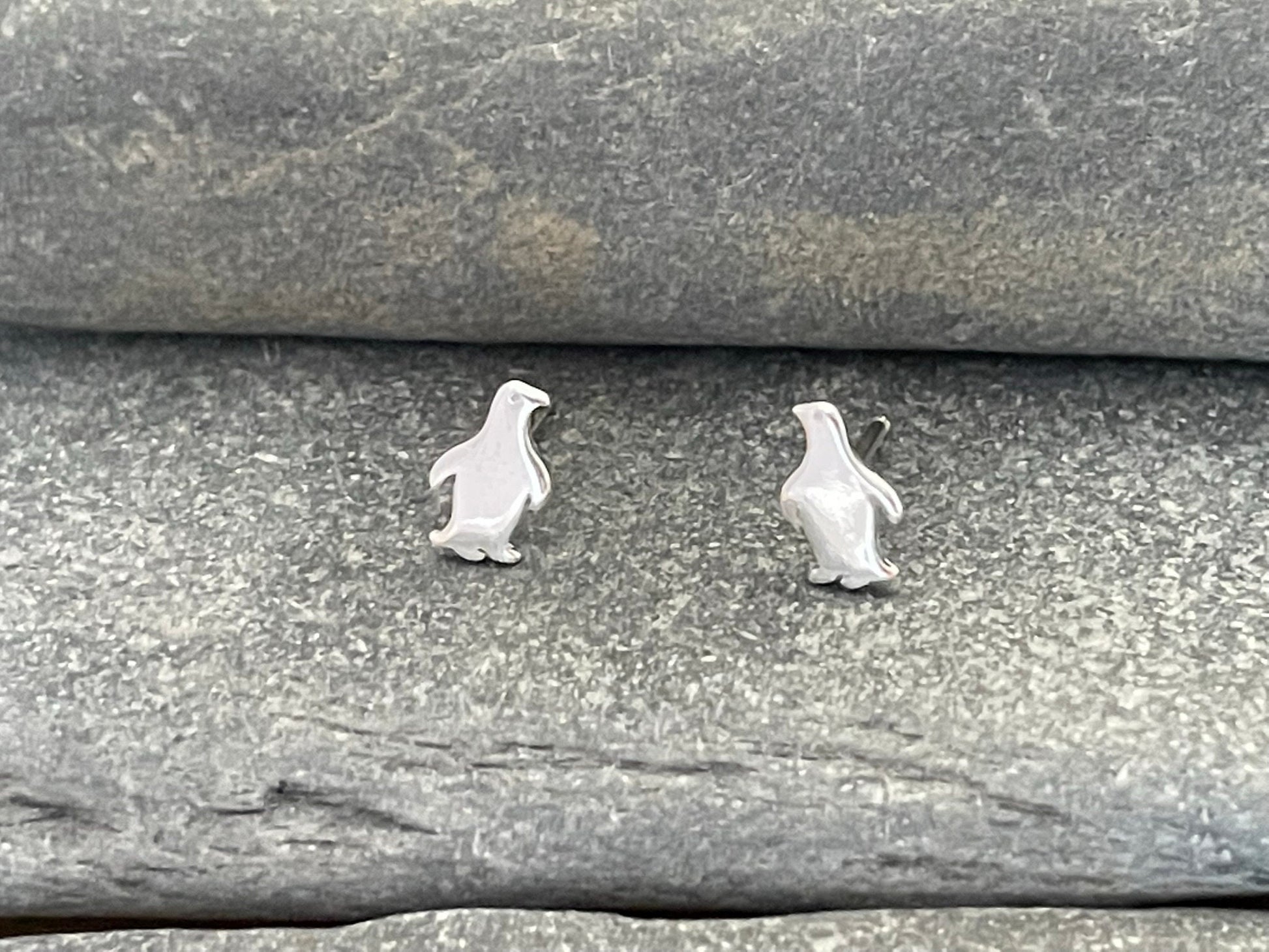 Penguin - 925 Sterling Silver Stud Earrings