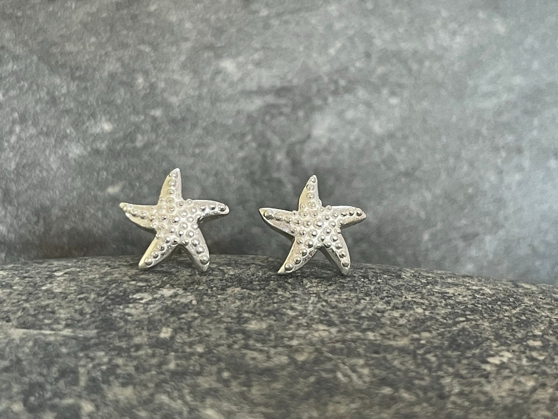 Starfish - 925 Sterling Silver Plain Stud Earrings