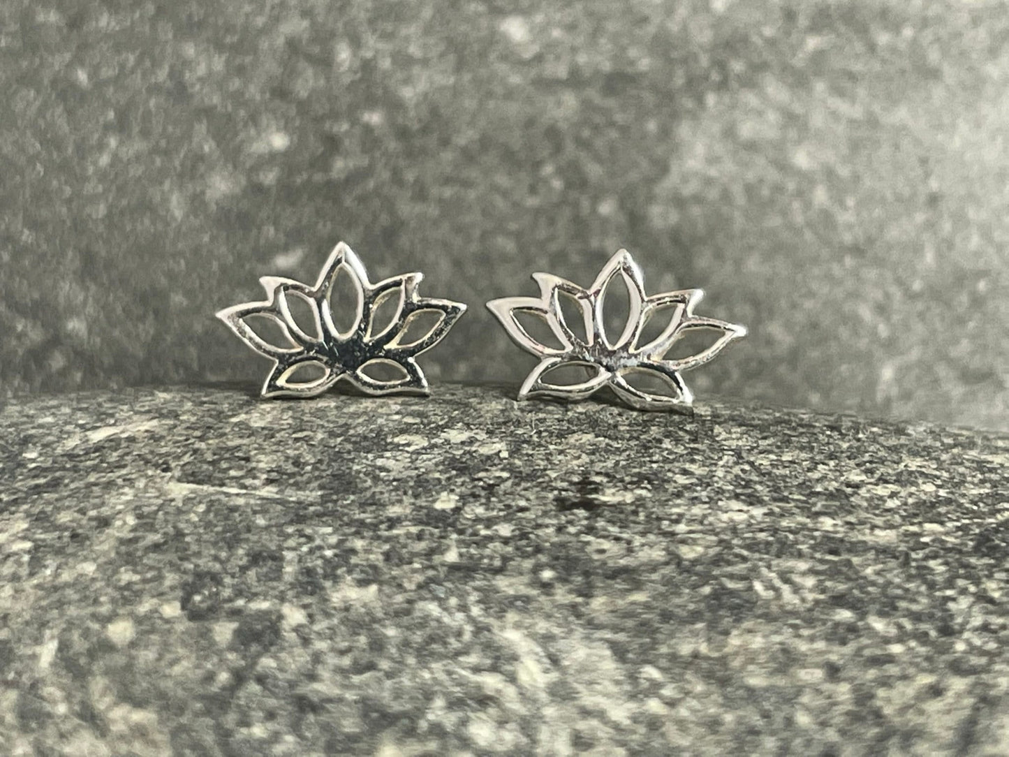 Lotus Flower Earrings in 925 Sterling Silver