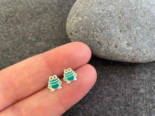 Frog Earrings in 925 Sterling Silver