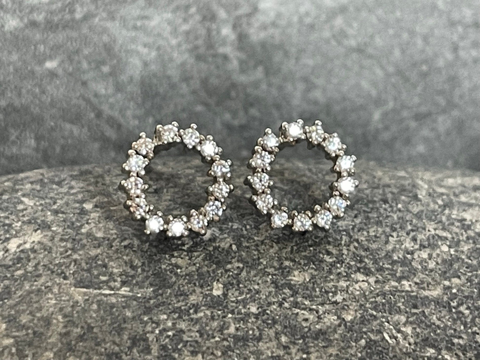 Halo Sparkle Earrings in 925 Sterling Silver with Cubic Zirconia