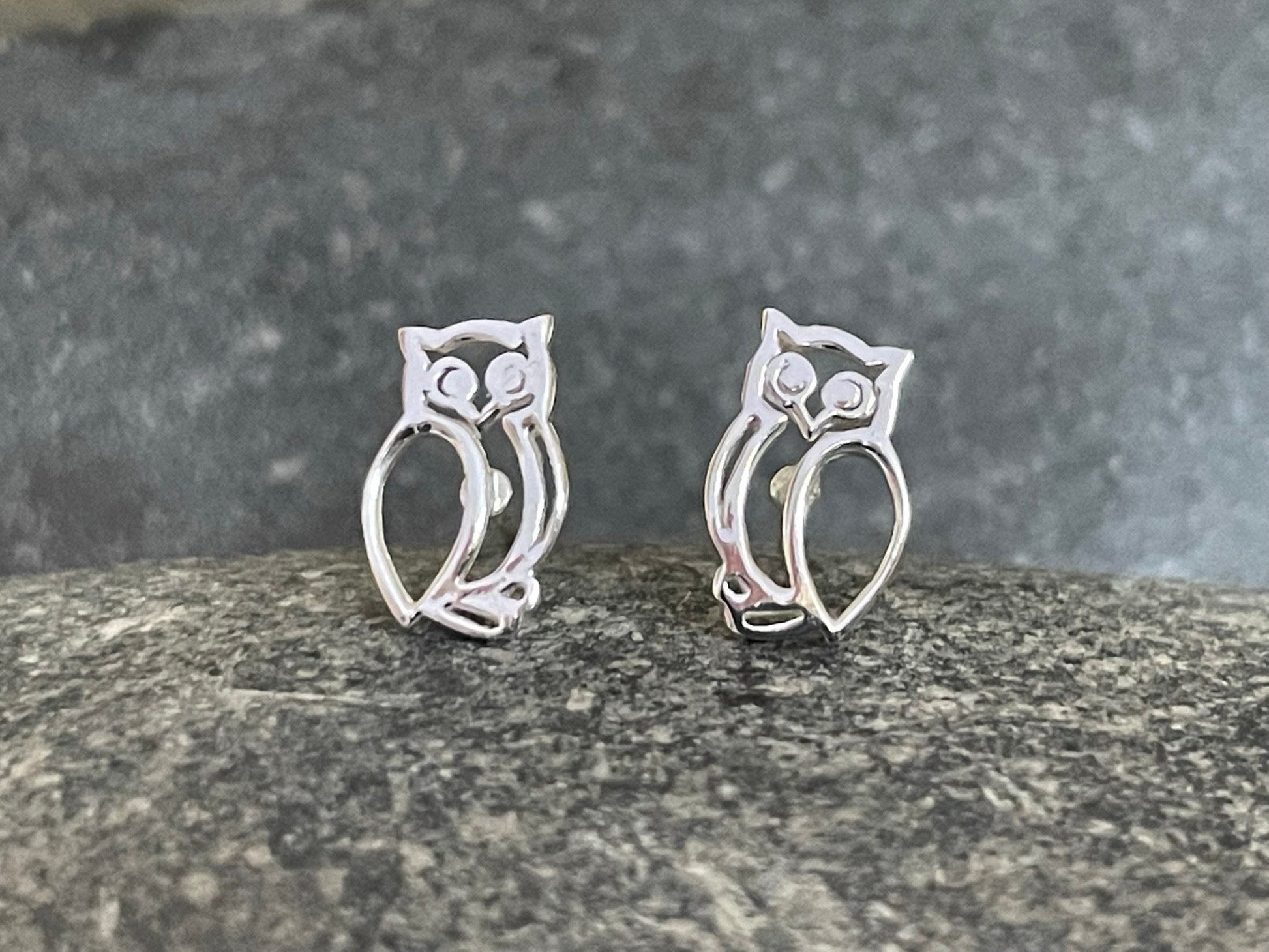 Owl Earrings in 925 Sterling Silver
