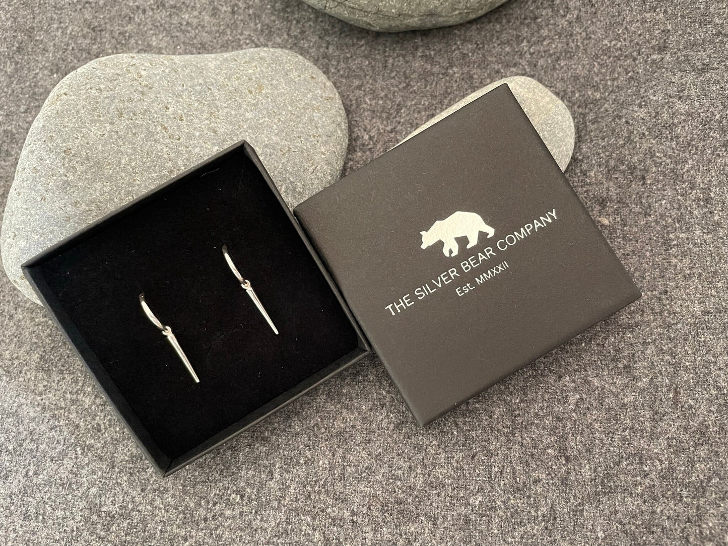 Spike Drop - 925 Sterling Silver Hoop Earrings - Boxed