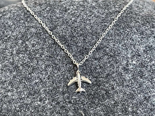 Aircraft - 925 Sterling Silver Plain Necklace Boxed