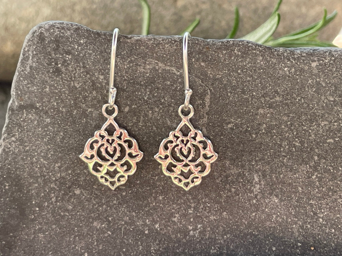 Filigree - 925 Sterling Silver Drop Earrings