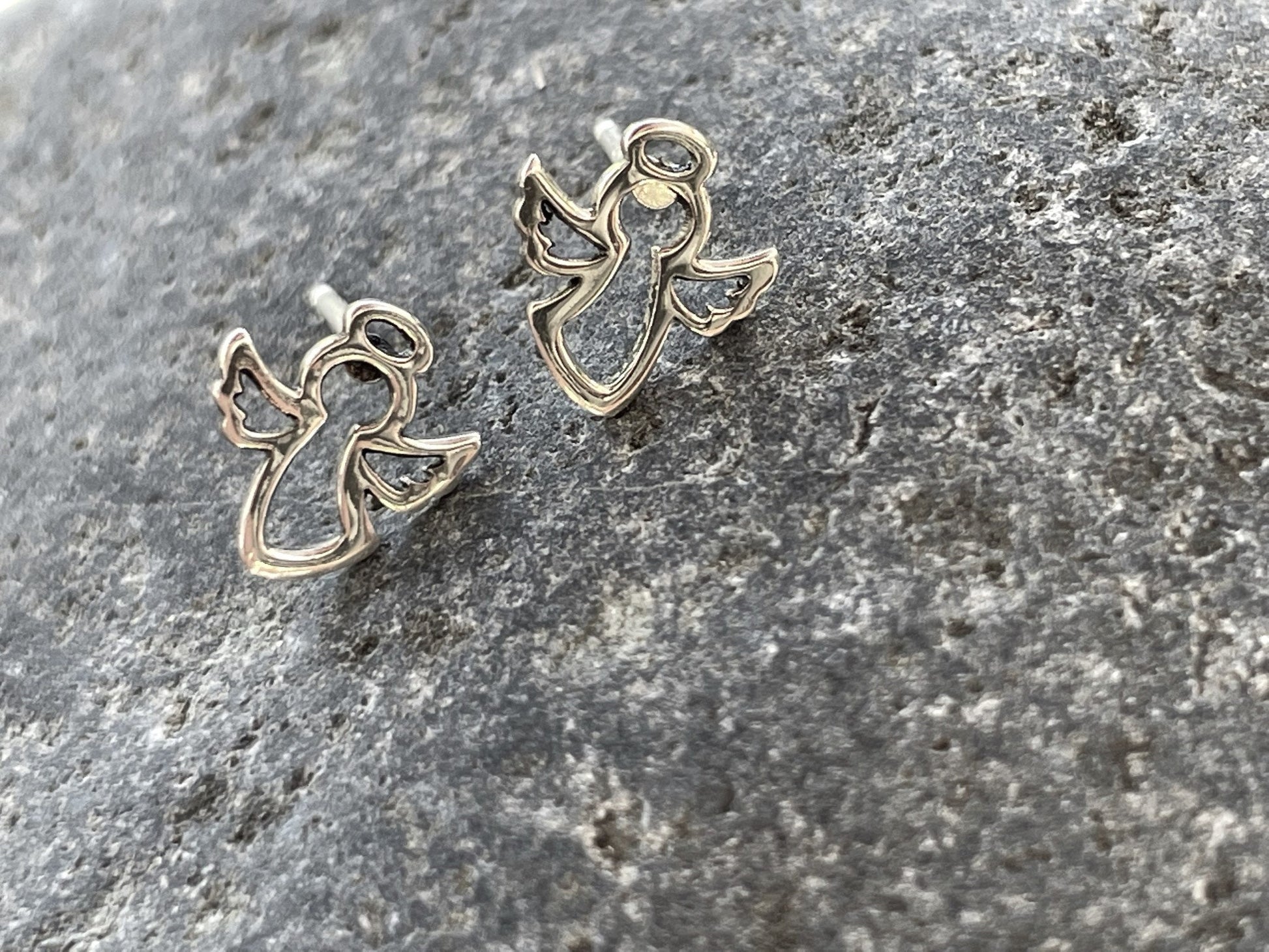 Angel - 925 Sterling Silver Stud Earrings Boxed