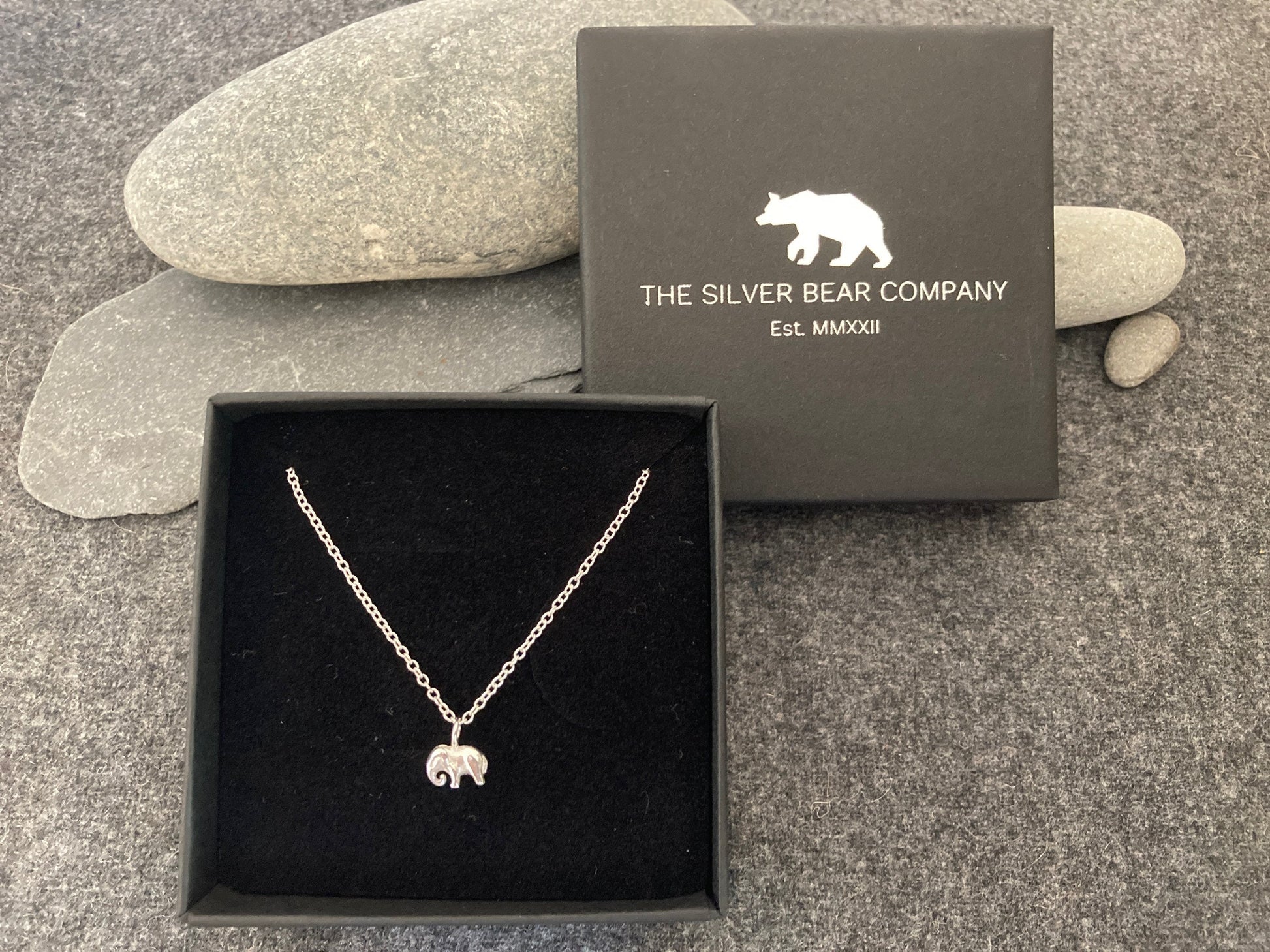 Indian Elephant - 925 Sterling Silver Plain Pendant Necklace - Boxed