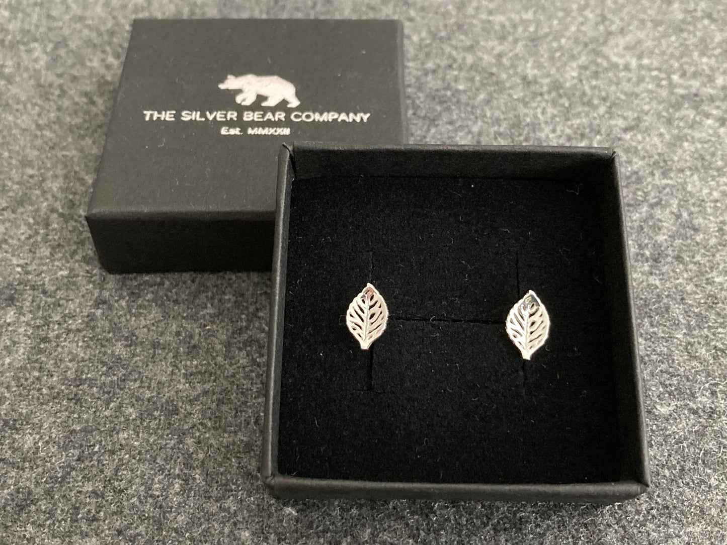 Leaf - 925 Sterling Silver Plain Stud Earrings