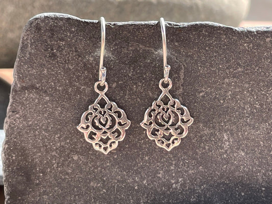 Filigree - 925 Sterling Silver Drop Earrings