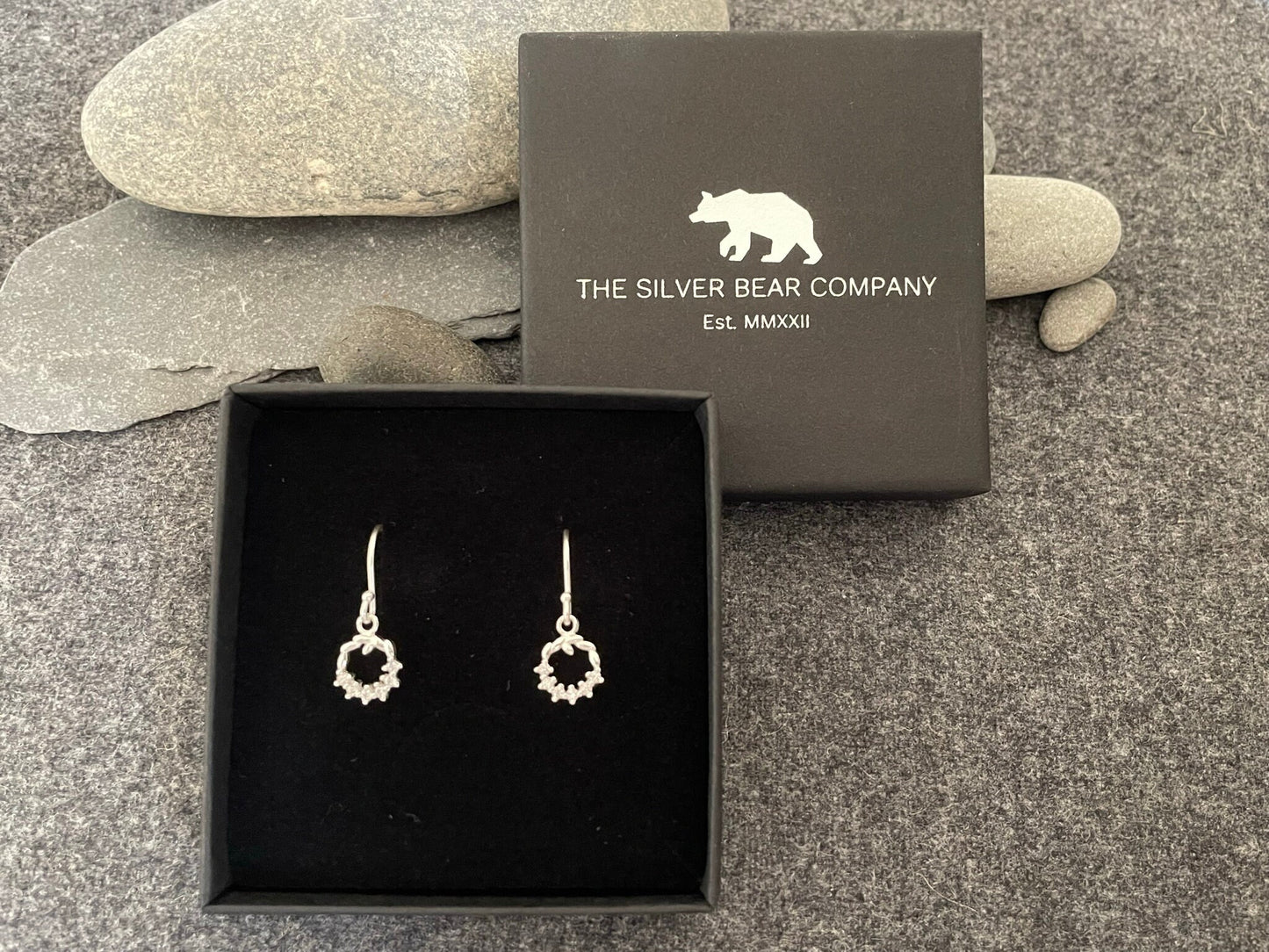 Garland - 925 Sterling Silver Cubic Zirconia - CZ - Drop Earrings