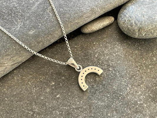 Rainbow - 925 Sterling Silver Necklace with colourful Cubic Zirconia CZ semi-circle Pendant Boxed