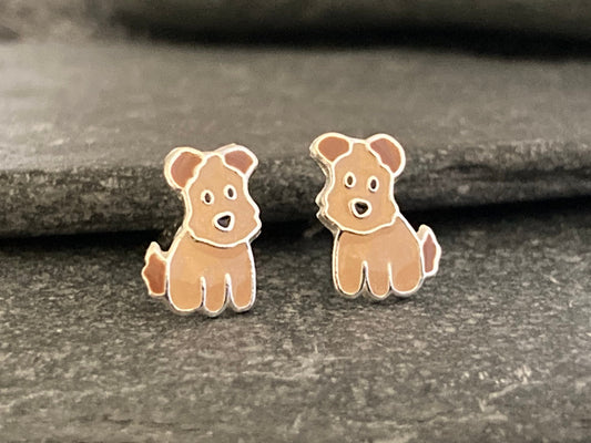 Puppy Dog Earrings in 925 Sterling Silver