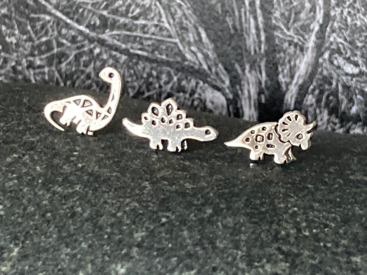 Dinosaur Brontosaurus Earrings in 925 Sterling Silver