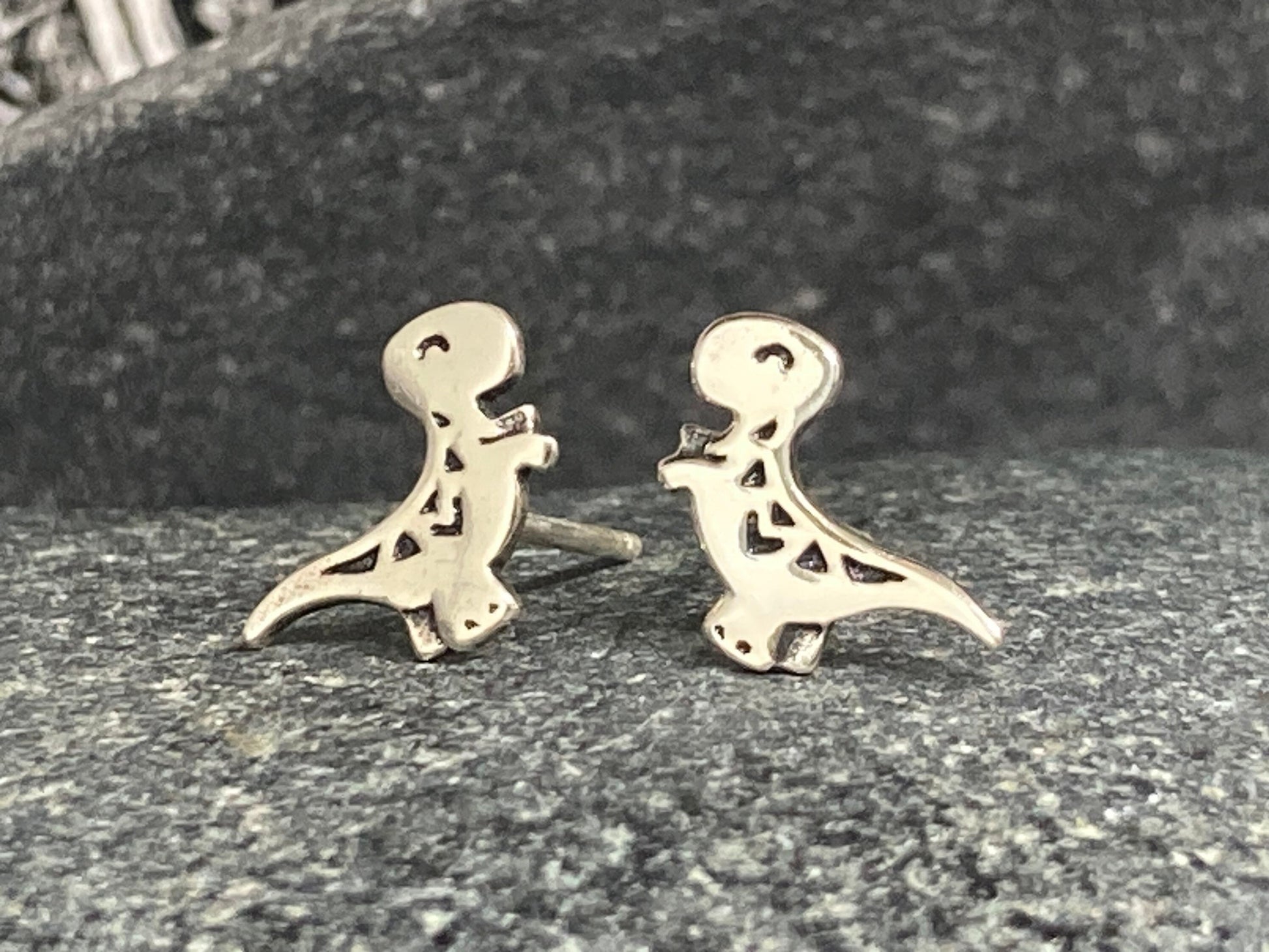 Baby Dinosaur - 925 Sterling Silver Stud Earrings Boxed