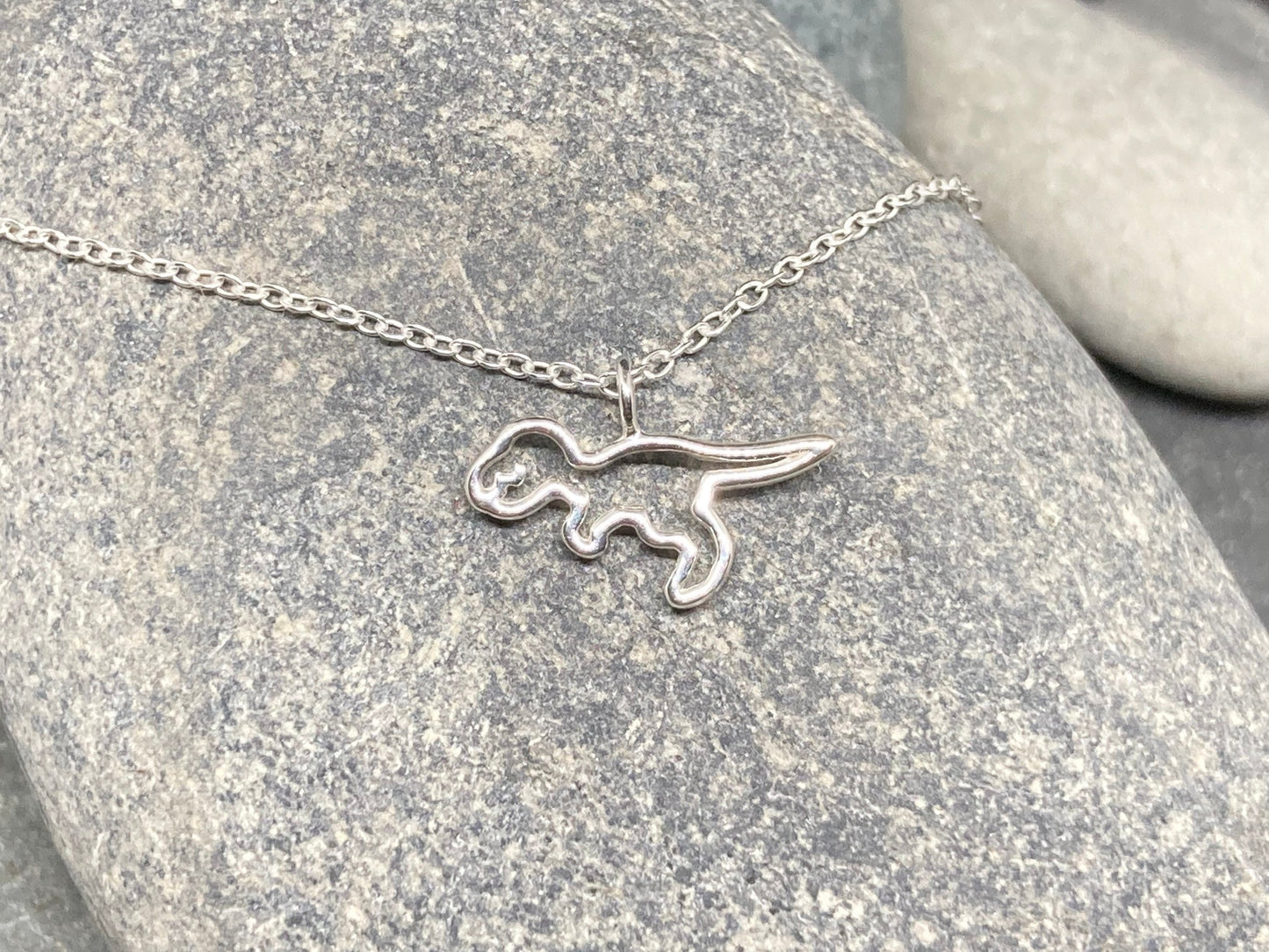 T-Rex Tyrannosaurus Rex Dinosaur - 925 Sterling Silver Plain Necklace Boxed