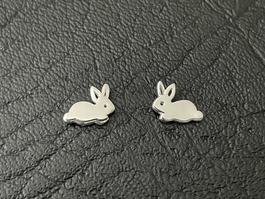 Rabbits - 925 Sterling Silver Stud Earrings - The Silver Bear Company