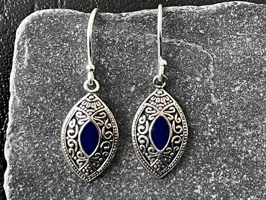 Marquise Bali Drop Earrings in 925 Sterling Silver