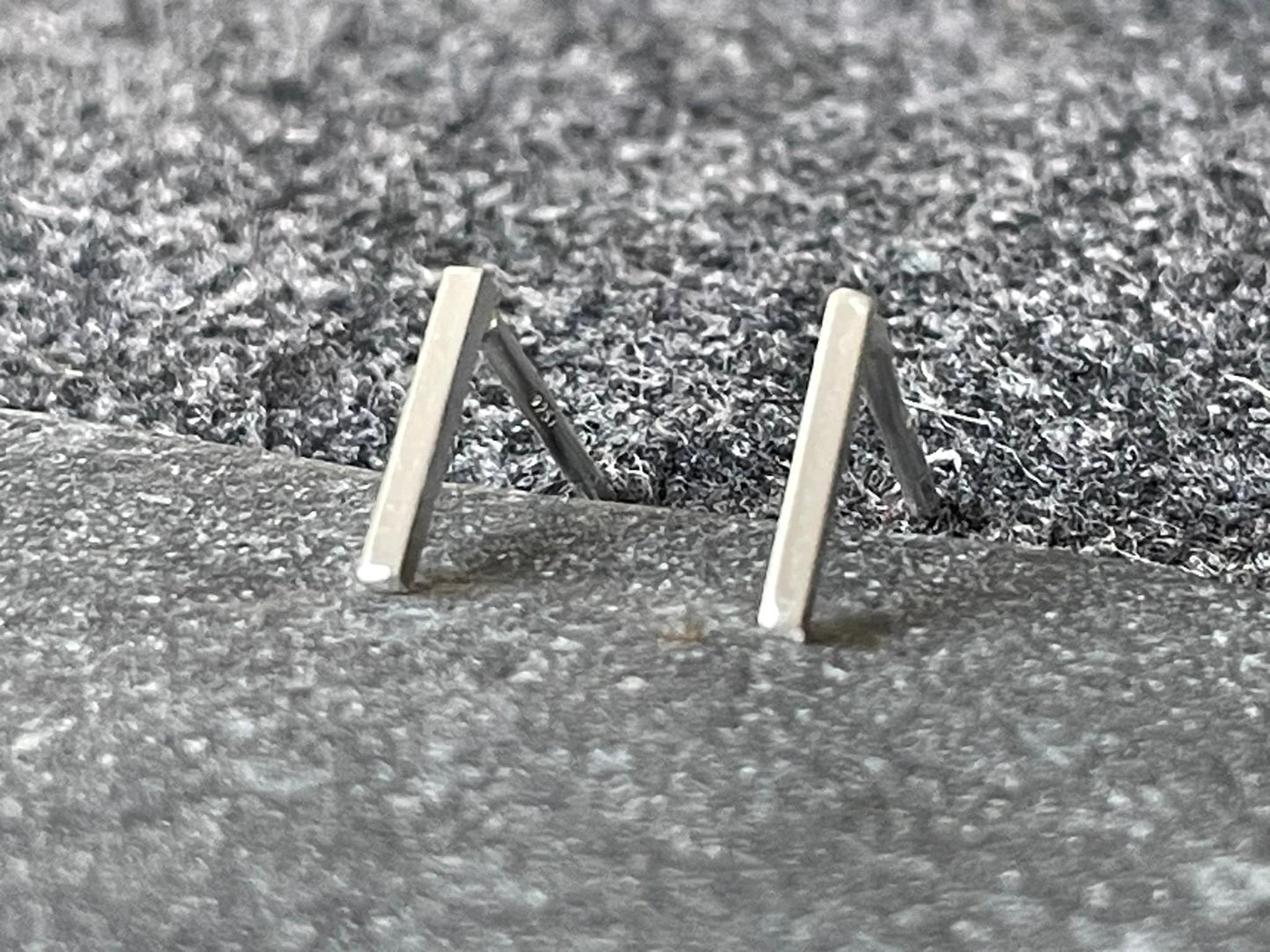 Bar - 925 Sterling Silver Plain Ear Studs Boxed