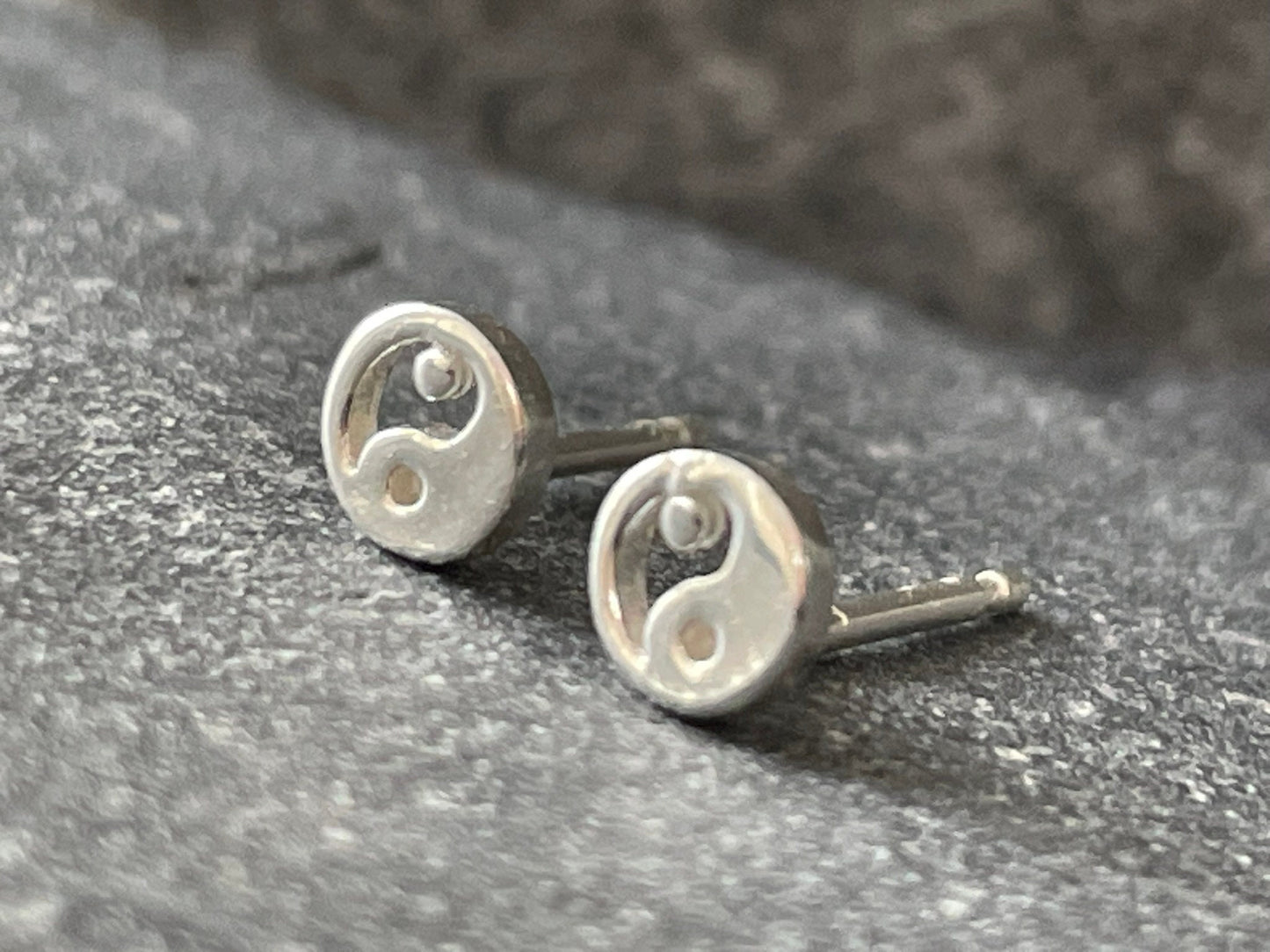 Mini Yin Yang Earrings in 925 Sterling Silver