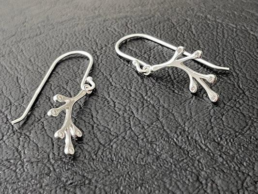 Coral Reef - 925 Sterling Silver Cubic Zirconia CZ Drop Earrings - Boxed