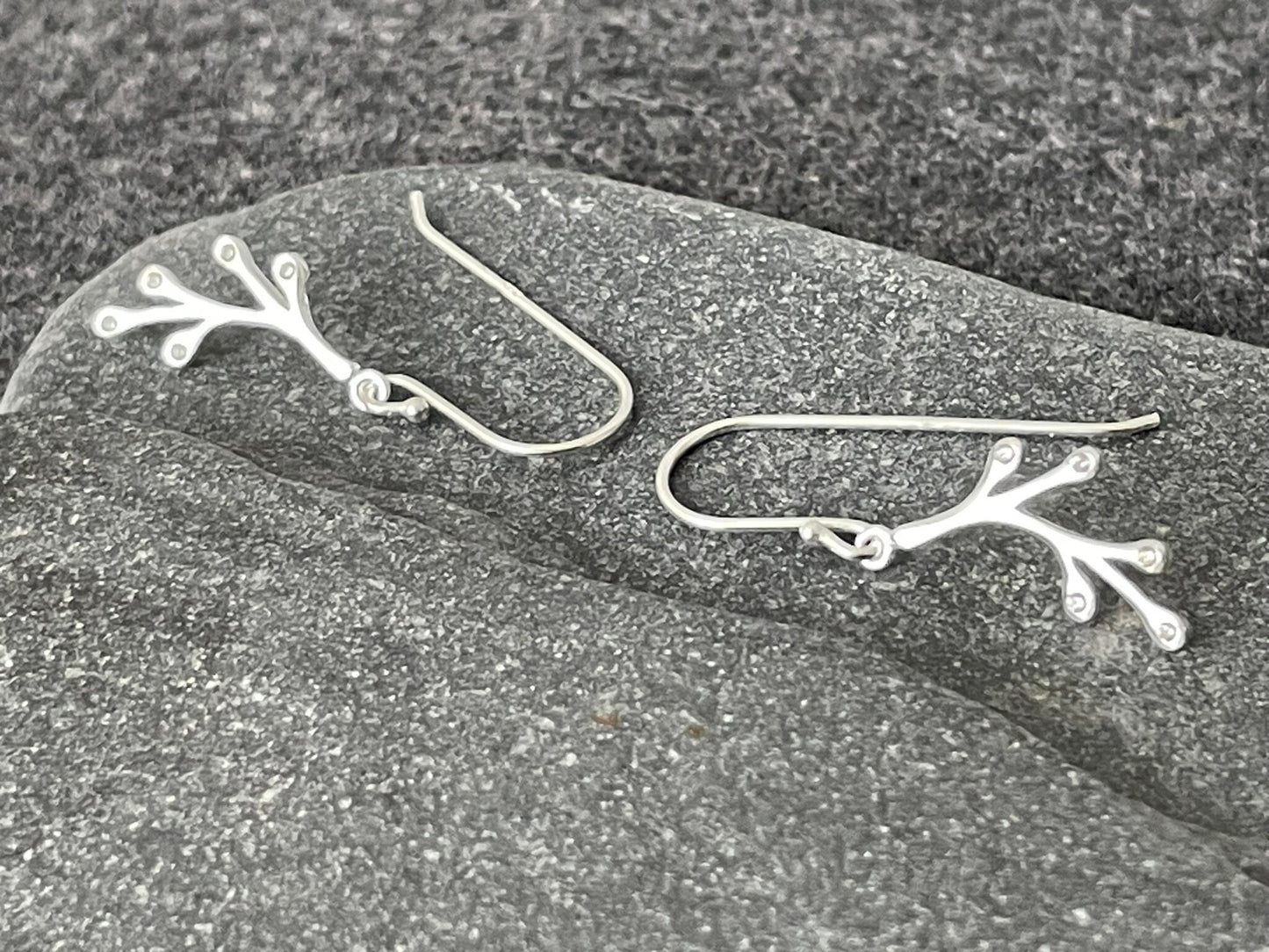 Coral Reef - 925 Sterling Silver Cubic Zirconia CZ Drop Earrings - Boxed