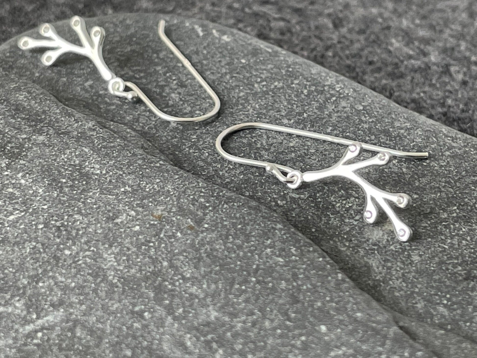 Coral Reef - 925 Sterling Silver Cubic Zirconia CZ Drop Earrings - Boxed