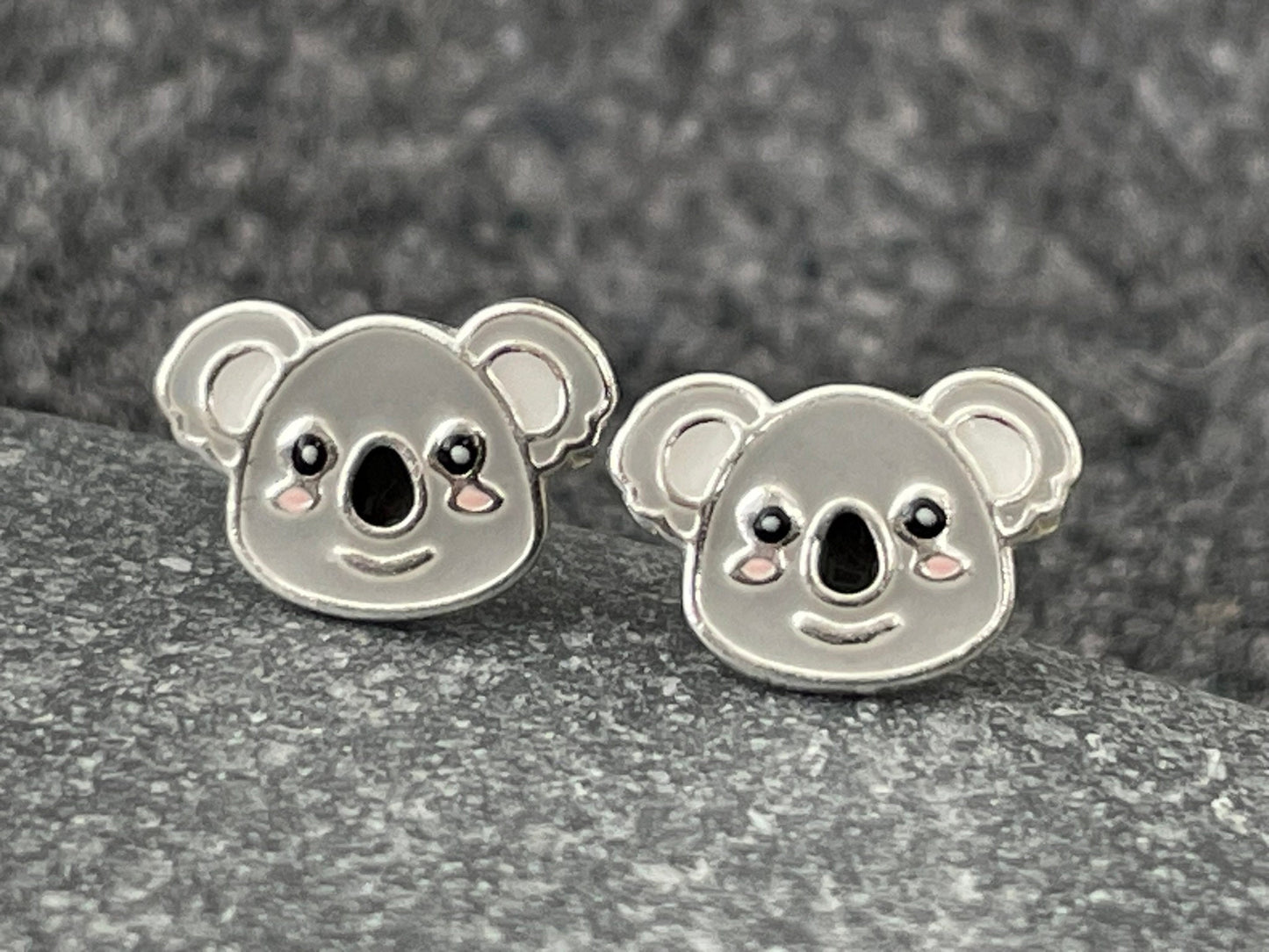 Koala Bear - 925 Sterling Silver Colourful Stud Earrings